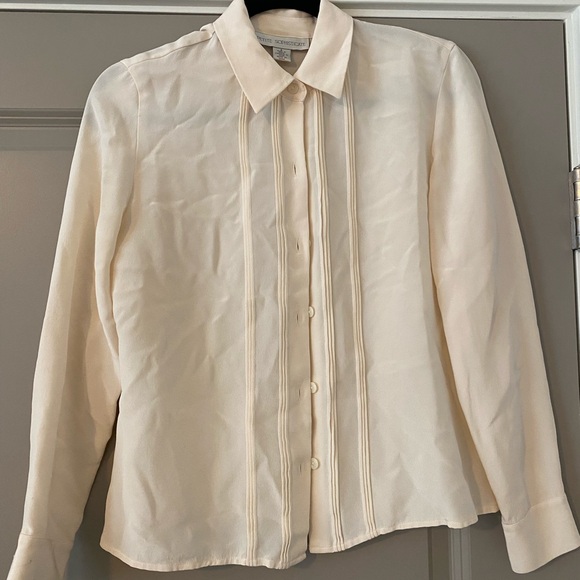 Vintage Cream Silk Blouse - Picture 2 of 3